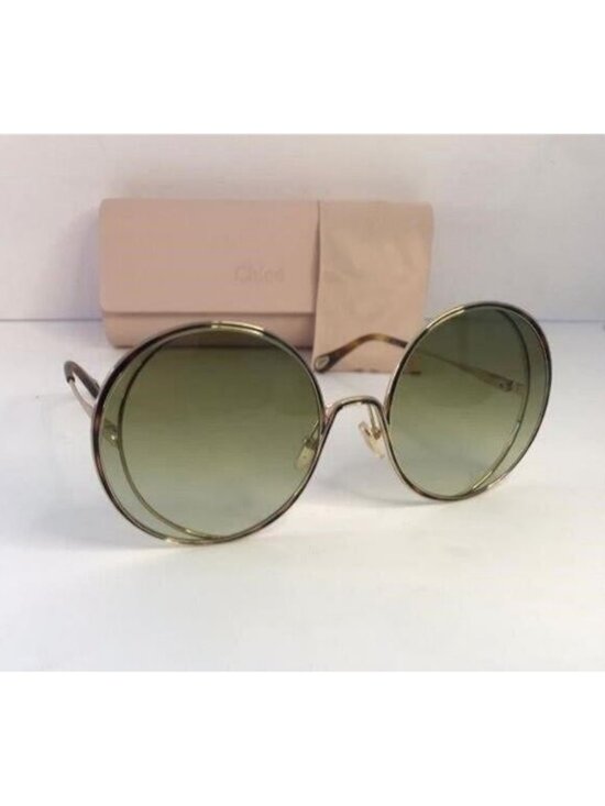New Original Chloe Gold & Green Round Sunglasses HANAH COLLECTION , description main image 11